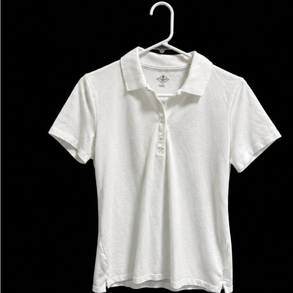 St. John's Bay White Short-Sleeve Polo Tee